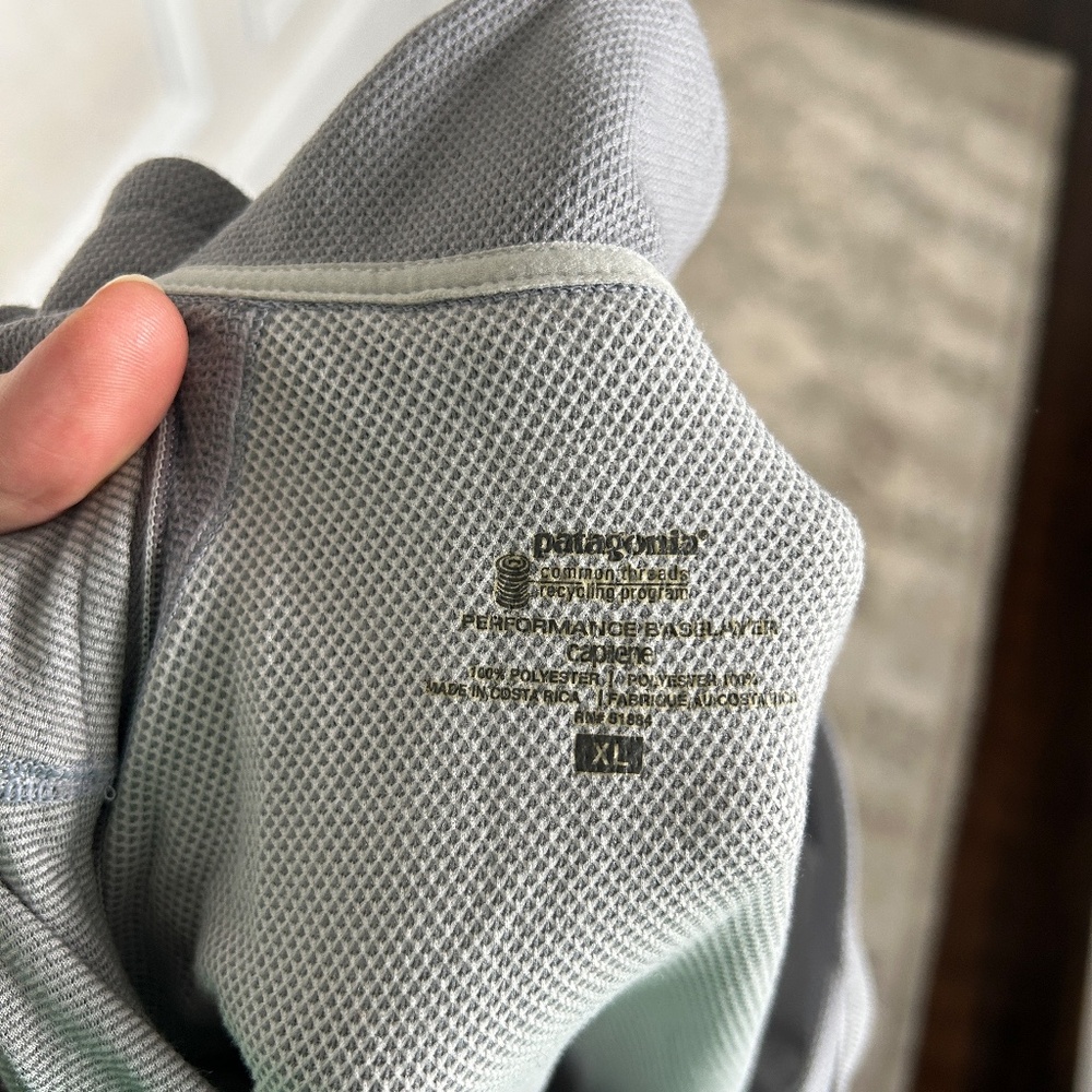 Patagonia Grey Performance Base Layer Quarter Zip - image 3